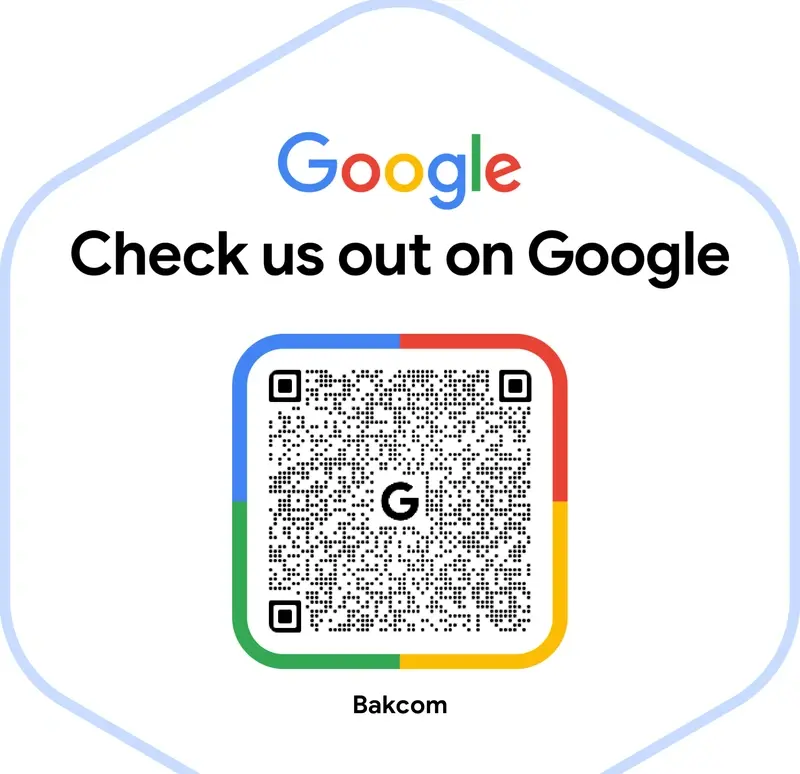 Check us out on Google - Bakcom QR